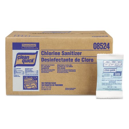CLEAN QUICK Powdered Chlorine-Based Sanitizer, 1oz Packet, PK100 02584